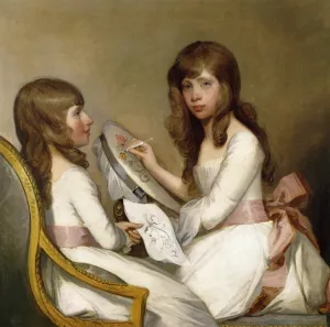 Anna Dorothea Foster and Charlotte Anna Dick by Gilbert Stuart Oil Painting