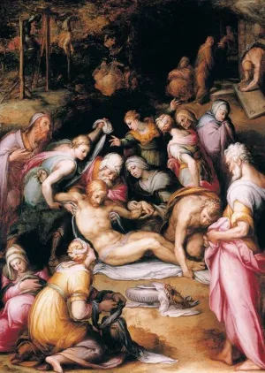 Lamentation over the Dead Christ by Giovan Battista Naldini Oil Painting