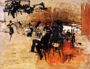 Cafe Scene Study for The Red Cafe by Giovanni Boldini Oil Painting