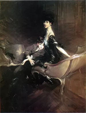 Consuelo, Duchess of Marlborough, with Her Son Ivor Spencer-Churchill by Giovanni Boldini Oil Painting