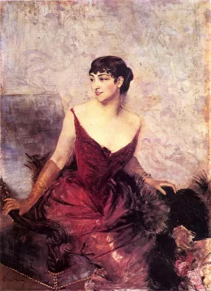 Countess de Rasty Seated in an Armchair by Giovanni Boldini Oil Painting