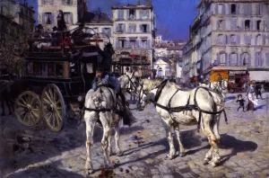 Omnibus in the Place Pigalle by Giovanni Boldini Oil Painting