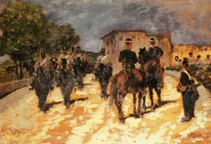Soldati in Marcia by Giovanni Fattori Oil Painting