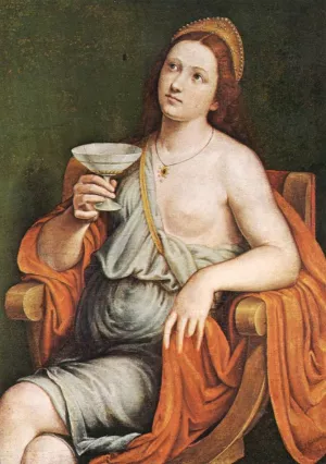 Sophonisba Drinking the Poison by Giovanni Francesco Caroto Oil Painting
