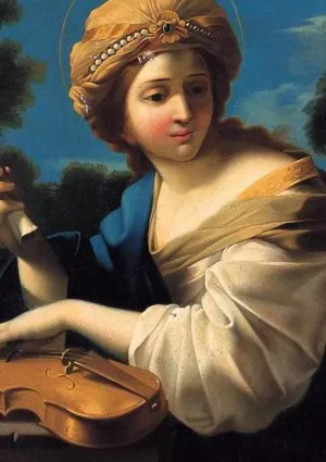 St Cecilia by Giovanni Francesco Romanelli Oil Painting