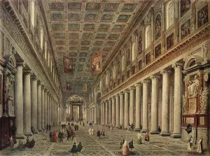 Interior of the Santa Maria Maggiore in Rome by Giovanni Paolo Pannini Oil Painting