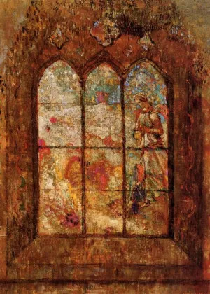 Stained Glass Window also known as Hiya by Giovanni Renica Oil Painting