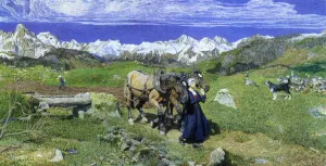 Springtime in the Alps by Giovanni Segantini Oil Painting