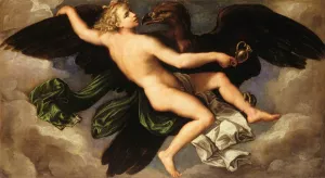 The Rape of Ganymede by Girolamo Da Carpi Oil Painting