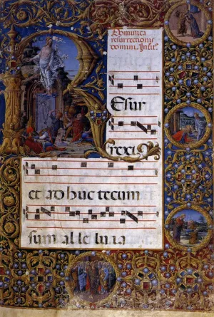 Page of a Choirbook by Girolamo Da Cremona Oil Painting