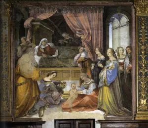 The Birth of the Virgin by Girolamo Del Pacchia Oil Painting