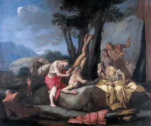 Apollo and Marsyas by Giulio Carpioni Oil Painting