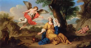 Hagar and the Angel by Giuseppe Bottani Oil Painting