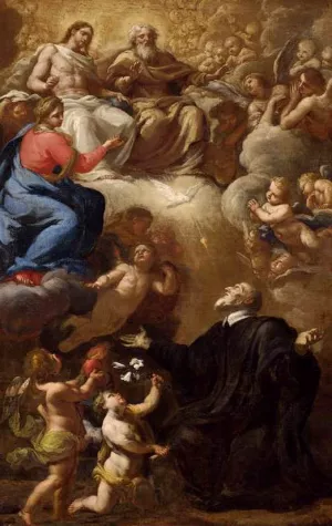 Vision of St Philip Neri by Giuseppe Passeri Oil Painting