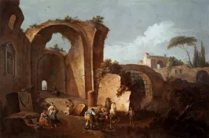 Landscape with Ruins and Archway by Giuseppe Zais Oil Painting