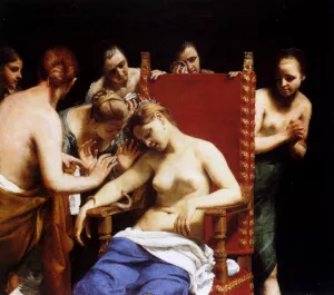 The Death of Cleopatra by Guido Cagnacci Oil Painting