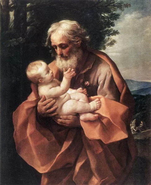 St Joseph with the Infant Jesus Oil painting by Guido Reni