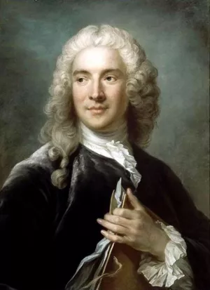 Portrait of Charles-Joseph Natoire by Gustaf Lundberg Oil Painting