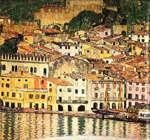 Malcesine on Lake Garda by Gustav Klimt Oil Painting
