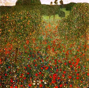 Poppy Field by Gustav Klimt Oil Painting