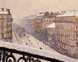 Boulevard Haussmann, Snow by Gustave Caillebotte Oil Painting