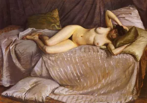 Femme Nue Etendue Sur Un Divan by Gustave Caillebotte Oil Painting