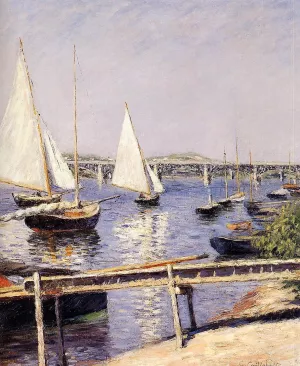 Sailing Boats at Argenteuil by Gustave Caillebotte Oil Painting