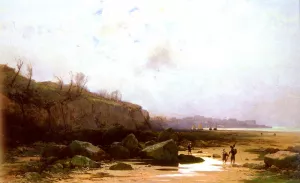 Pecheurs A Douarnenez by Gustave Castan Oil Painting