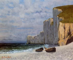 A Bay with Cliffs by Gustave Courbet Oil Painting