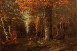 The Forest in Autumn by Gustave Courbet Oil Painting