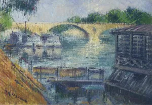 Boats on the Seine by Gustave Loiseau Oil Painting