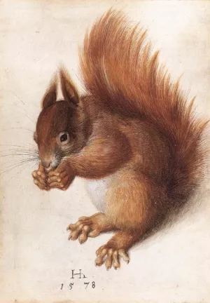 Squirrel by Hans Hoffmann Oil Painting