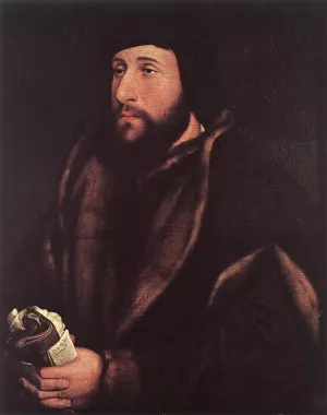 Portrait of a Man Holding Gloves and Letter by Hans Holbein Oil Painting