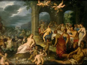 Feast of the Gods by Hans I Rottenhammer Oil Painting