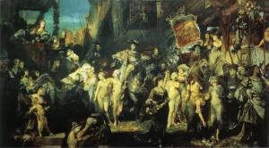 Der Einzug Karls V in Antwerpen by Hans Makart Oil Painting
