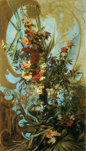 Grosses Blumenstuck by Hans Makart Oil Painting