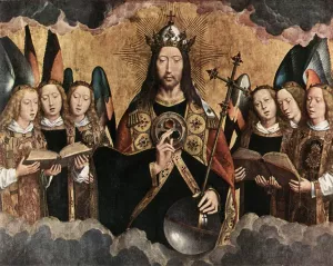 Christ Surrounded by Musician Angels by Hans Memling Oil Painting