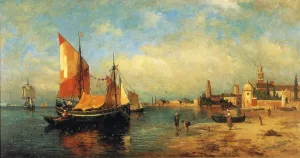 Fishing Boats, Venice by Harry Aiken Chase Oil Painting