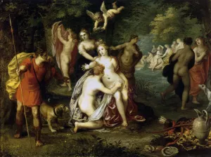 Diana Turns Actaeon into a Stag by Hendrick Van Balen Oil Painting