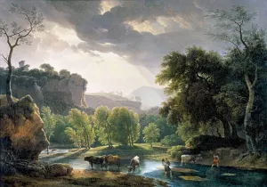 View of the Roman Campagna by Hendrik Voogd Oil Painting