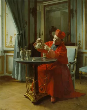 A Devine Cup of Tea by Henri Adolphe Laissement Oil Painting