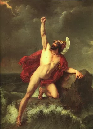 Death of Ajax by Henri Auguste Calixte Serrur Oil Painting