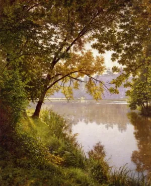 From the Water's Edge by Henri Biva Oil Painting