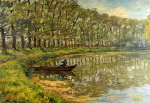 Boat on the River by Henri Duhem Oil Painting