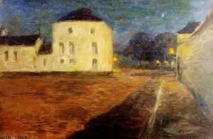 Pale Buildings at Night by Henri Duhem Oil Painting