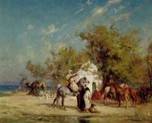 Preparing for the Hunt by Henri Emilien Rousseau Oil Painting