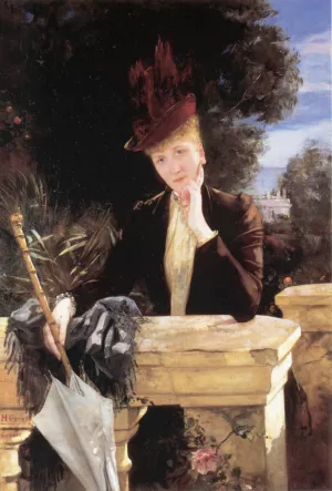 A portrait of Marie-Clotilde de Faret Legrand, Comtesse de Fournes by Henri Gervex Oil Painting