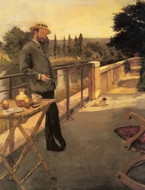 An Elegant Man on a Terrace by Henri Gervex Oil Painting