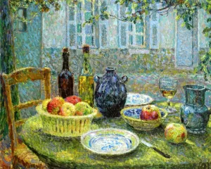 Le Table de Pierre, Gerberoy by Henri Le Sidaner Oil Painting