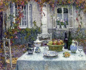The Small Table Oil painting by Henri Le Sidaner